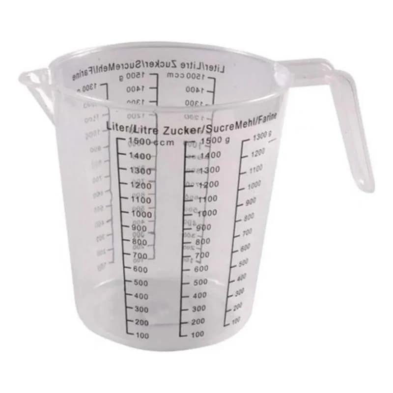 Jarra Medidora De Plastico 1500 Ml Graduada Transparente — imagen 1 de 3