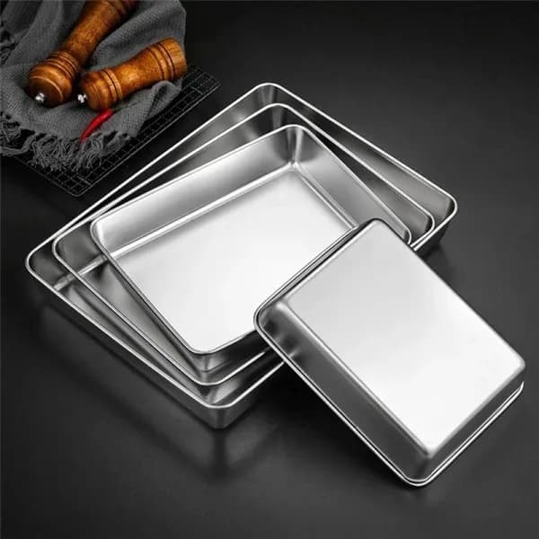 Asadera Fuente Bandeja Acero Inoxidable 30 X 24,5 Cm Horno — imagen 3 de 5