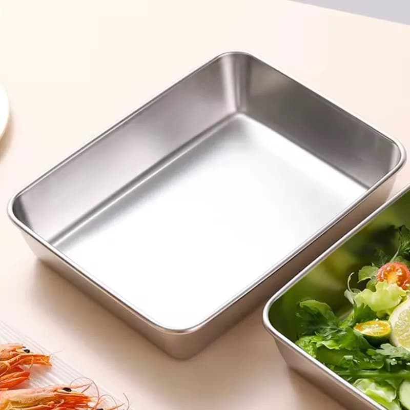 Asadera Fuente Bandeja Acero Inoxidable 30 X 24,5 Cm Horno — imagen 4 de 5
