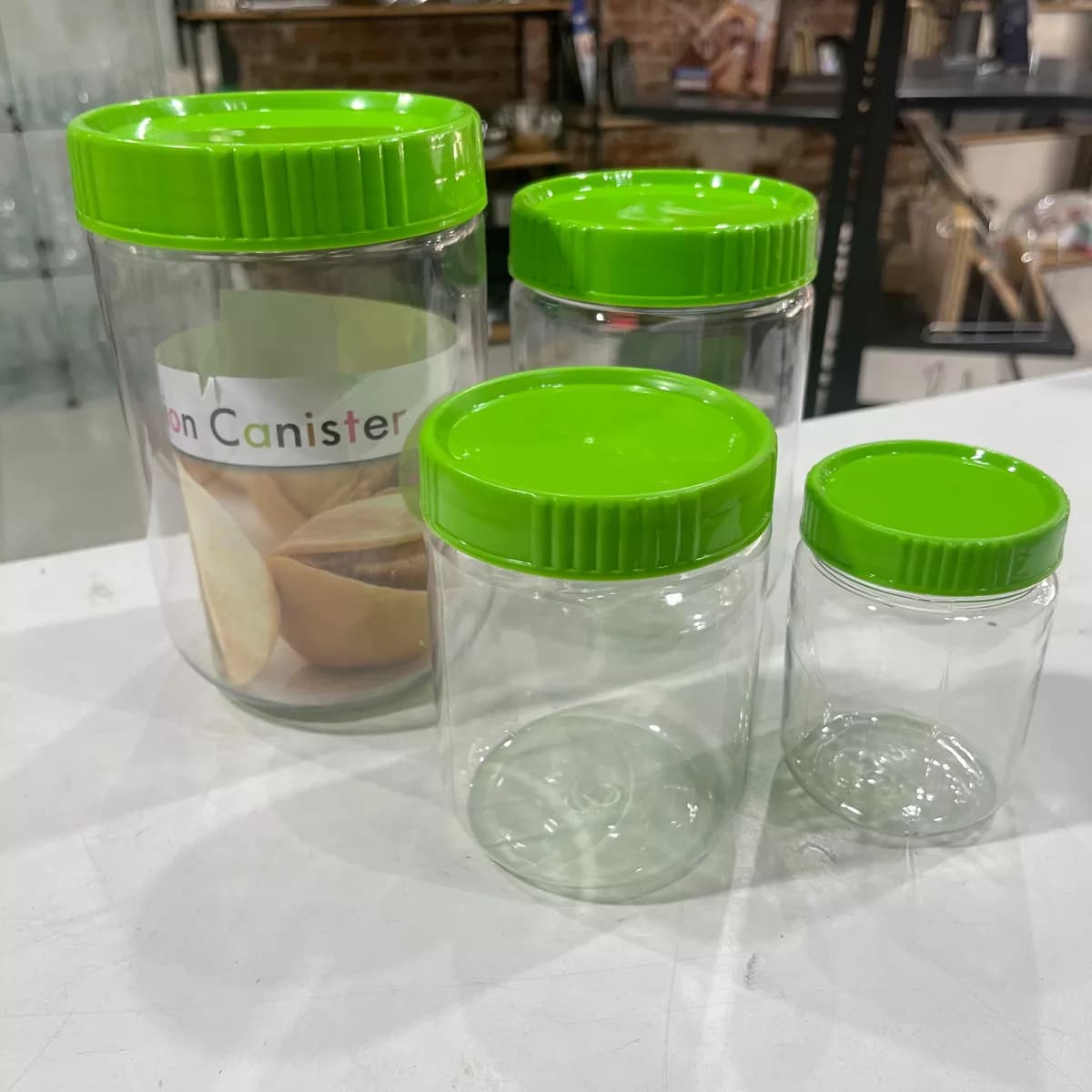 Set 4 Frascos Pote Tarro De Plastico Alimentos Tapa Rosca — imagen 2 de 2