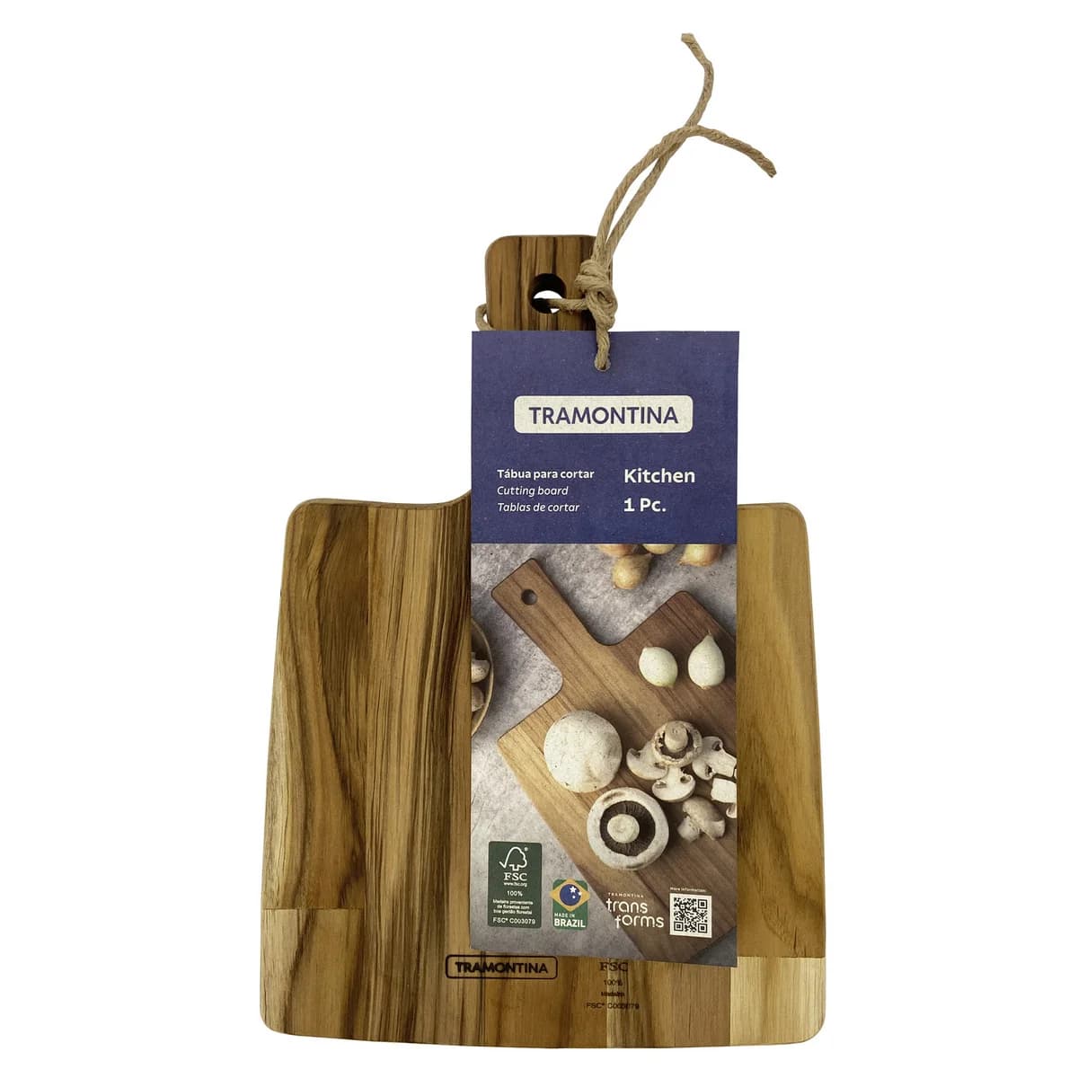 Tabla De Cocina Tramontina Rectangular Madera 28 X 19 Cm — imagen 2 de 4