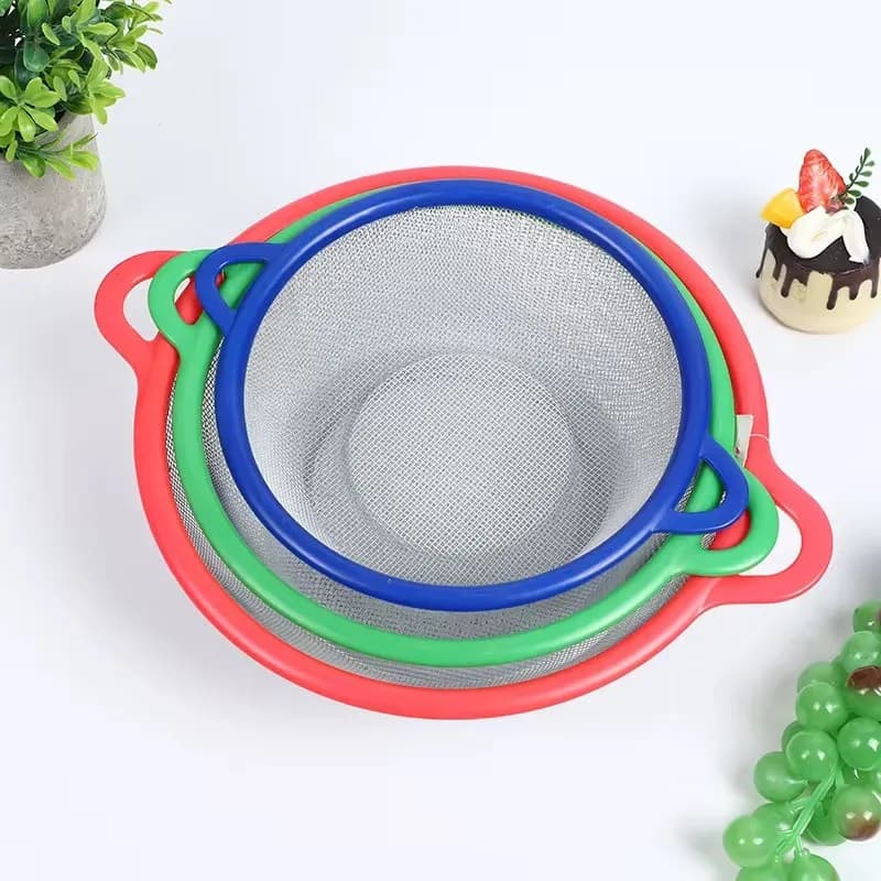 Colador De Malla Cernidor Con Asas Platico 28 Cm — imagen 2 de 4