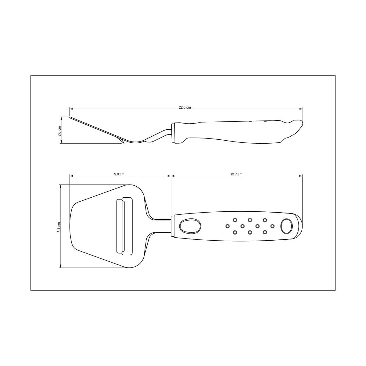Cortador de queso Tramontina Utilità de acero inoxidable 22.6 cm con mango blanco — imagen 3 de 3