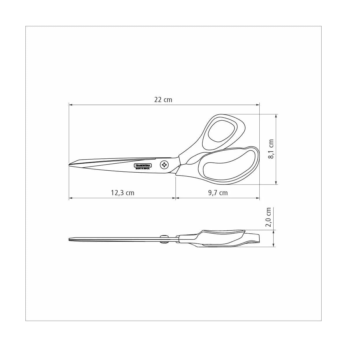 Tijera De Costura Tramontina Profesional Acero Inox 8 PuLG — imagen 2 de 3