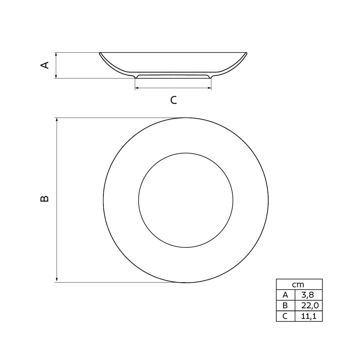 Plato Hondo Tramontina Porcelana 22 Cm Decorado Rustico — imagen 2 de 3