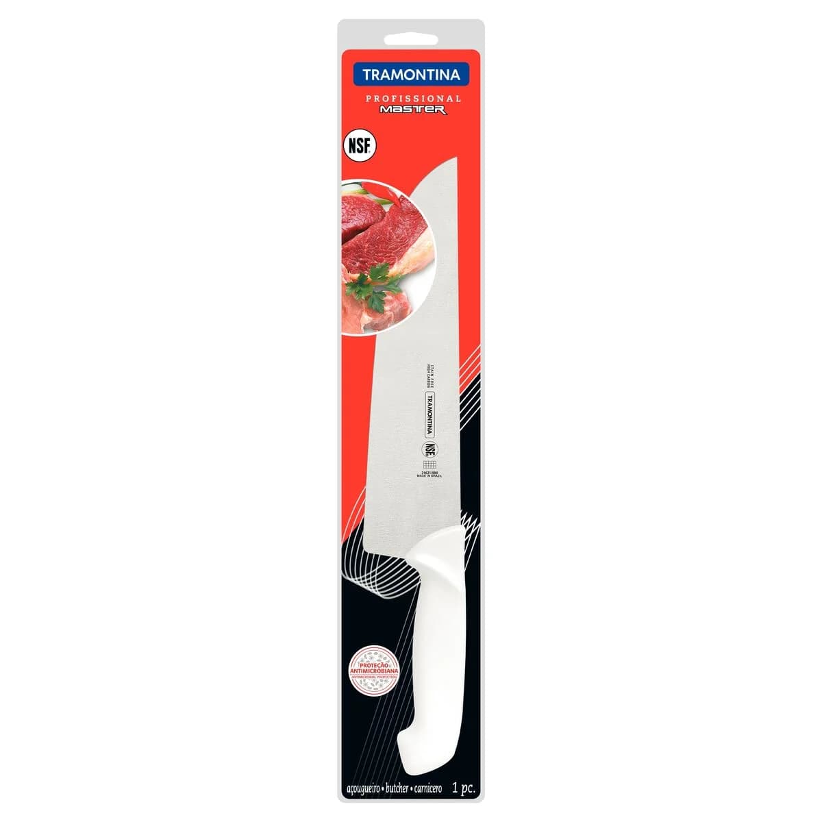 Cuchilla De Acero Inoxidable Carnicero Tramontina 10 PuLG — imagen 2 de 2