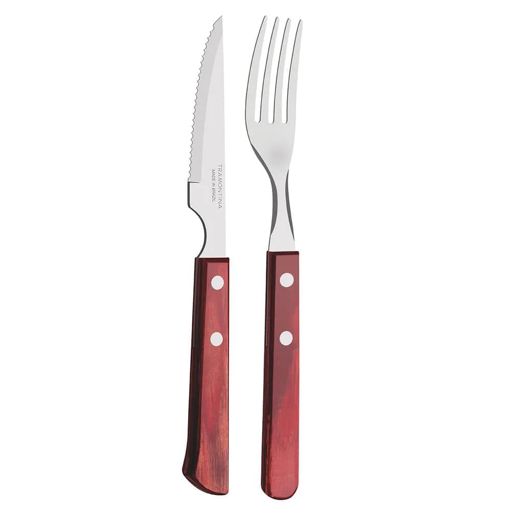 Juego De Cubiertos Tramontina Polywood Asado Madera 12 Pz — imagen 2 de 4