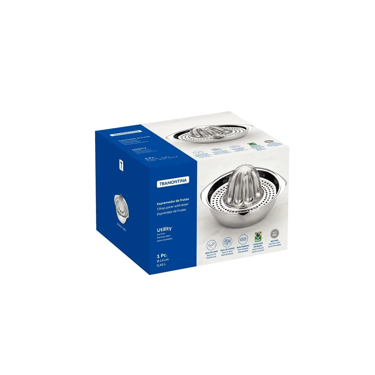 Exprimidor de Frutas Tramontina Utility Acero Inoxidable — imagen 2 de 5