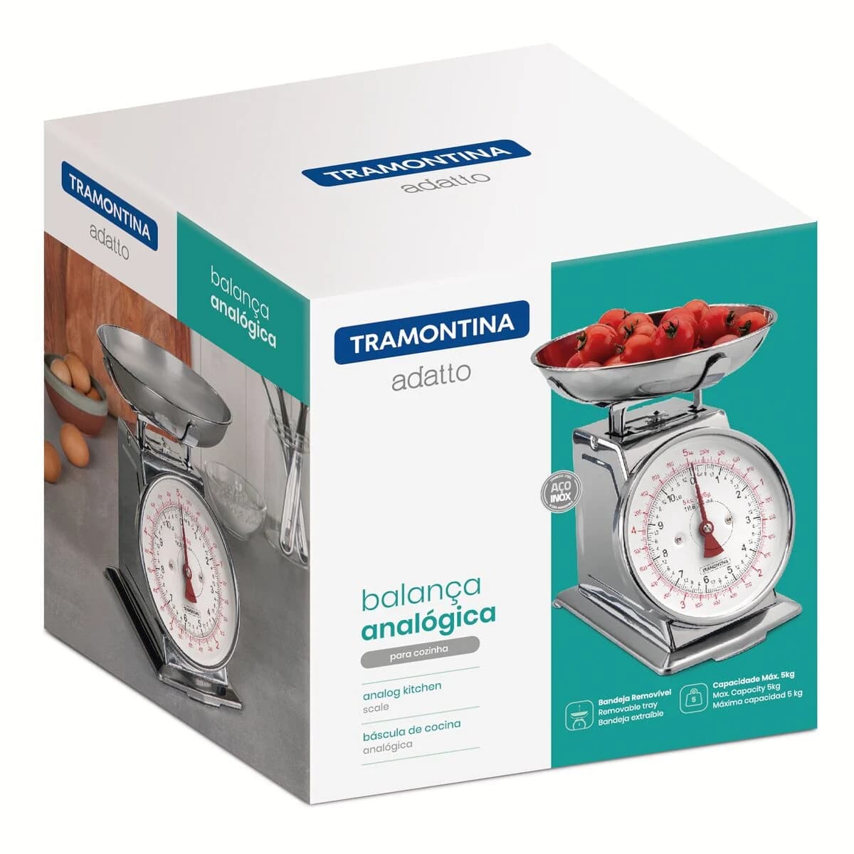 Balanza Analogica para Cocina Tramontina Adatto 5 KG — imagen 2 de 3