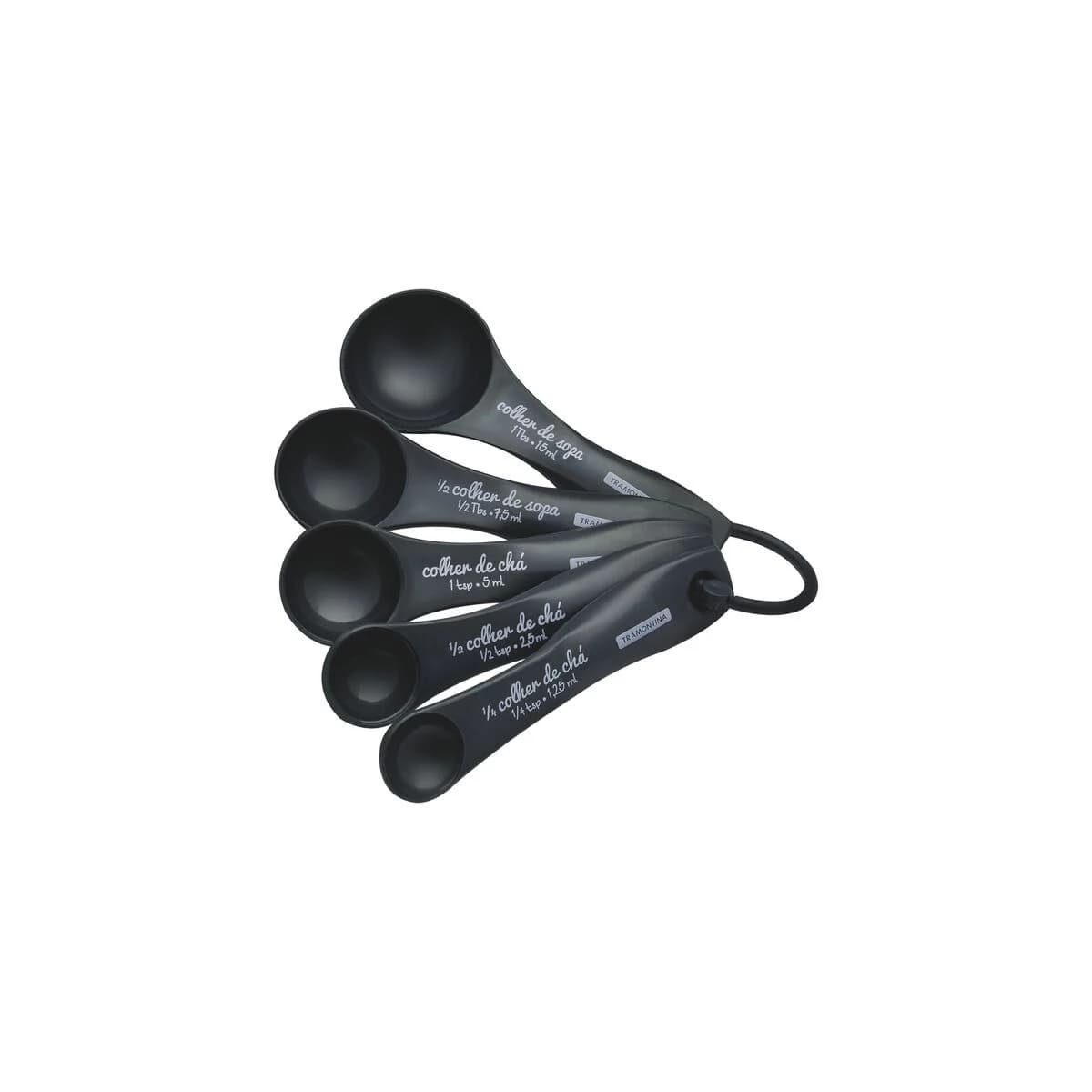 Juego de cucharas medidoras Tramontina Utilità de ABS 5 piezas grafito