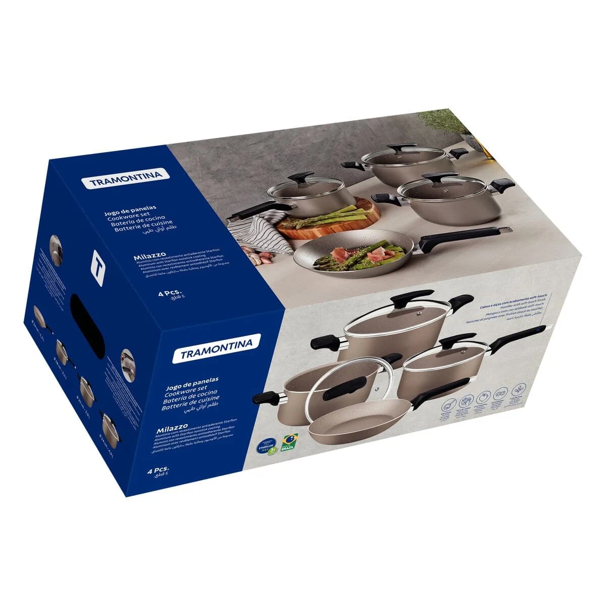 Bateria de Cocina Tramontina Milazzo Ollas 4 Piezas Teflon — imagen 2 de 4