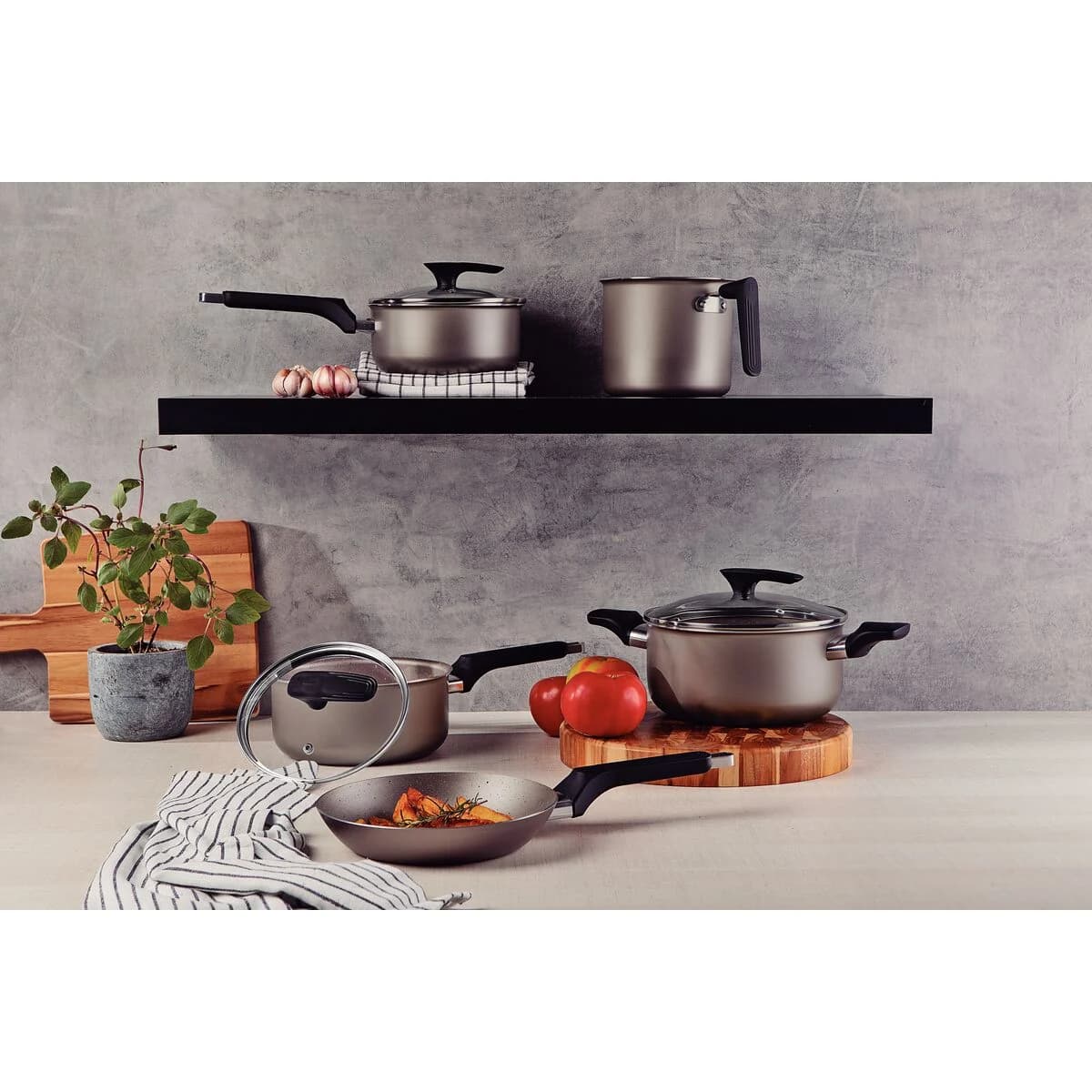 Bateria de Cocina Tramontina Milazzo Ollas 5 Piezas Teflon — imagen 4 de 4