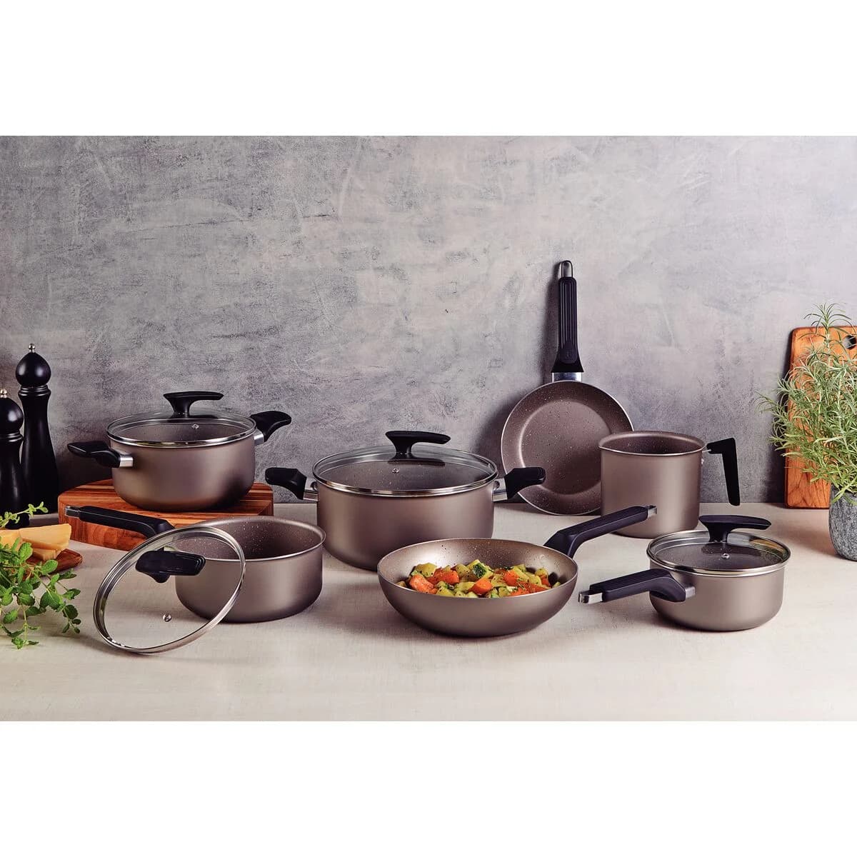 Bateria de Cocina Tramontina Milazzo Ollas 7 Piezas Teflon — imagen 3 de 3