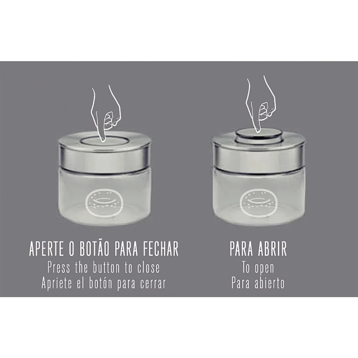 Frasco De Vidrio Tramontina Purezza Tapa Acero 1000 Ml — imagen 7 de 10