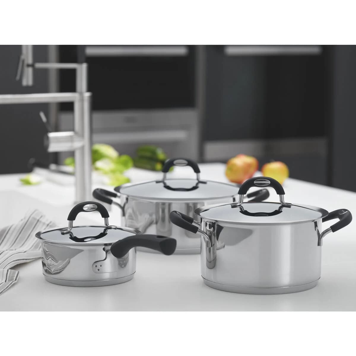 Sarten Tramontina Triple Fondo Induccion Acero Inox 20 cm — imagen 4 de 5