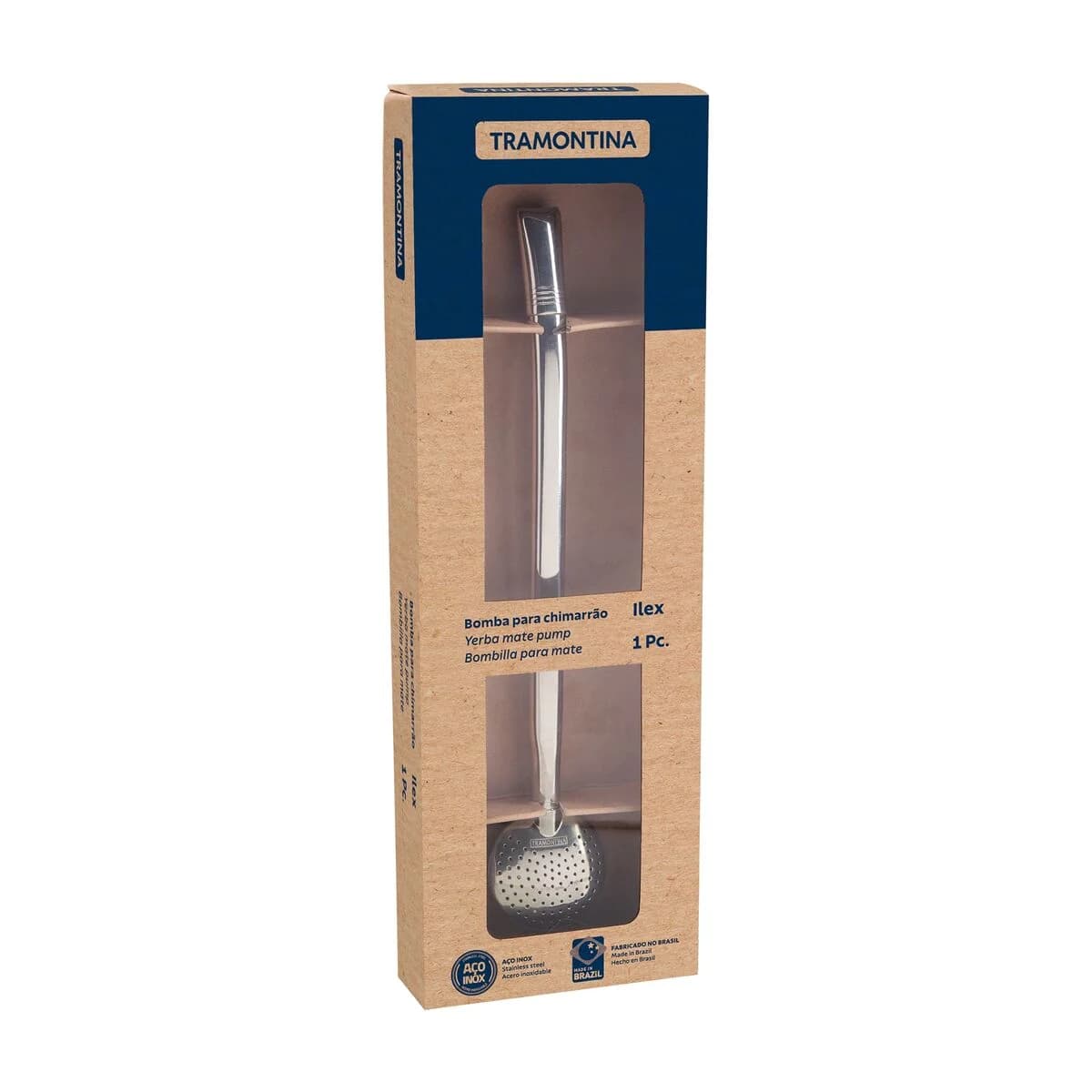 Bombilla Mate Tramontina Ilex en Acero Inoxidable 23 cm — imagen 2 de 4