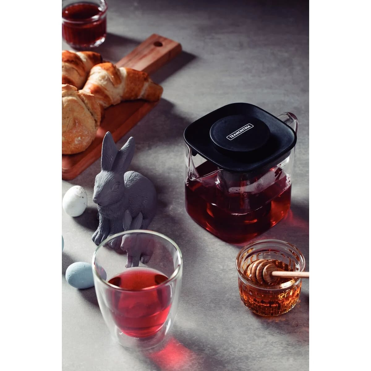 Tetera Vidrio Acero Inoxidable Infusor de 600 ml Tramontina — imagen 8 de 10