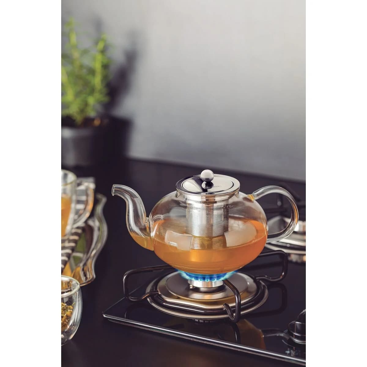Tetera Vidrio Acero Inoxidable Infusor de 1,2 Lts Tramontina — imagen 7 de 9