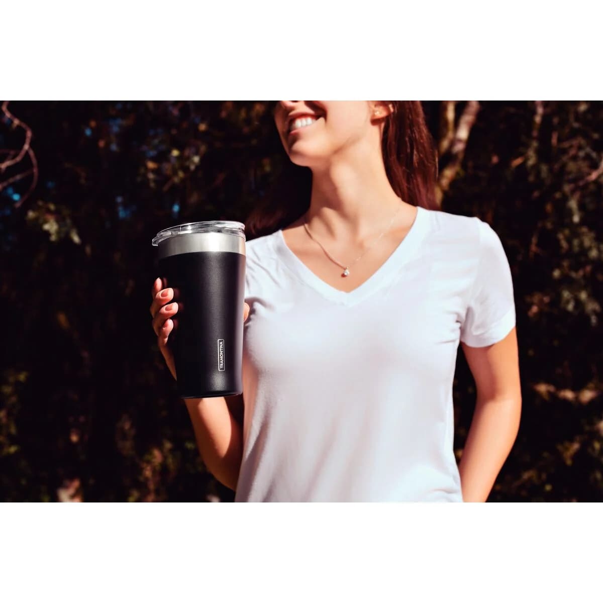 Vaso Termico Tramontina Exata Acero Inoxidable Negro 550 ml — imagen 5 de 6