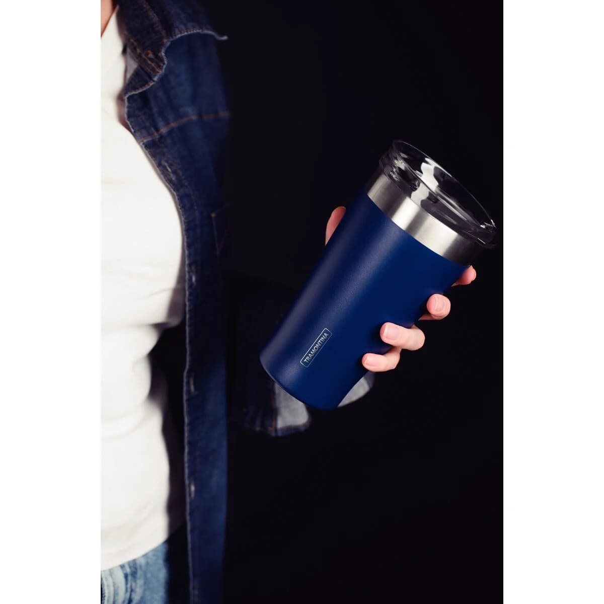 Vaso Termico Tramontina Exata Acero Inoxidable Azul 550 ml — imagen 6 de 8