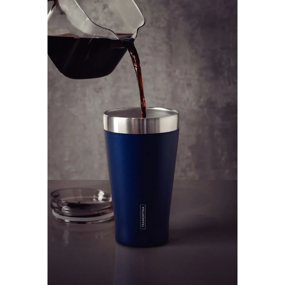Vaso Termico Tramontina Exata Acero Inoxidable Azul 550 ml — imagen 7 de 8