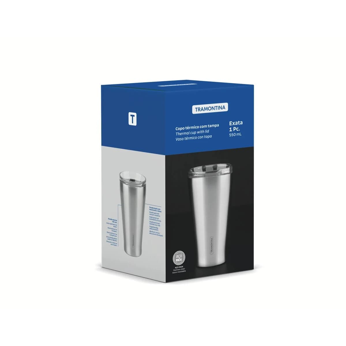 Vaso Termico Tramontina Exata Acero Inoxidable 550 ml — imagen 2 de 5