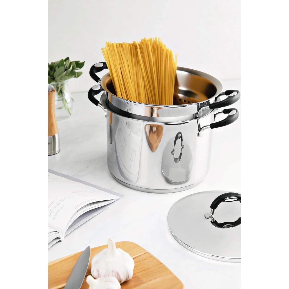 Juego Cozi Pasta Tramontina Triple Fondo Induccion 24 CM — imagen 4 de 4