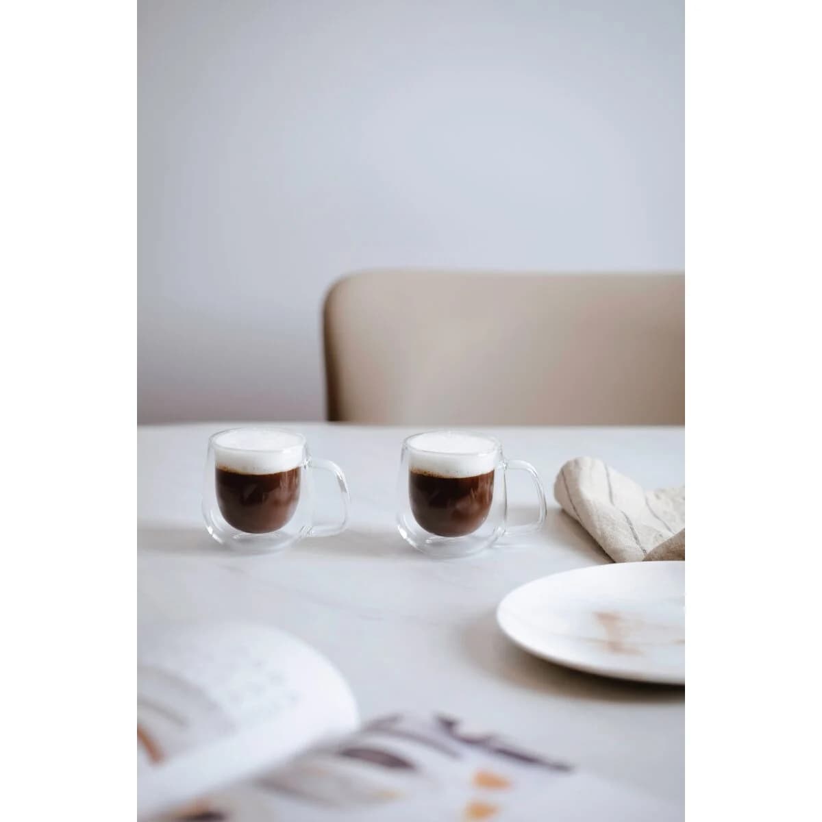Taza Doble Vidrio Tramontina Cafe x2 Unid. 100 ml — imagen 3 de 3