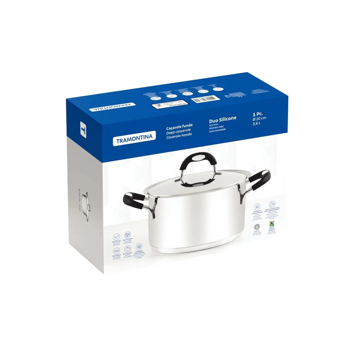 Olla Tramontina Triple Fondo Induccion 24 CM 6 Litros — imagen 2 de 5