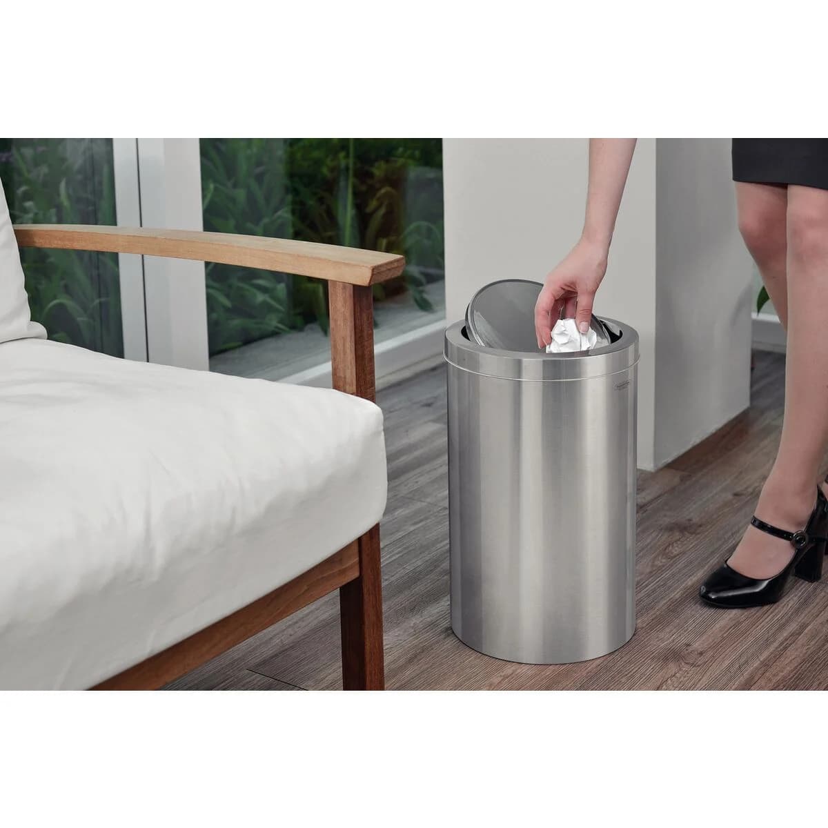 Basurero de Acero Inoxidable Tramontina Vaiven 20 Litros — imagen 2 de 2