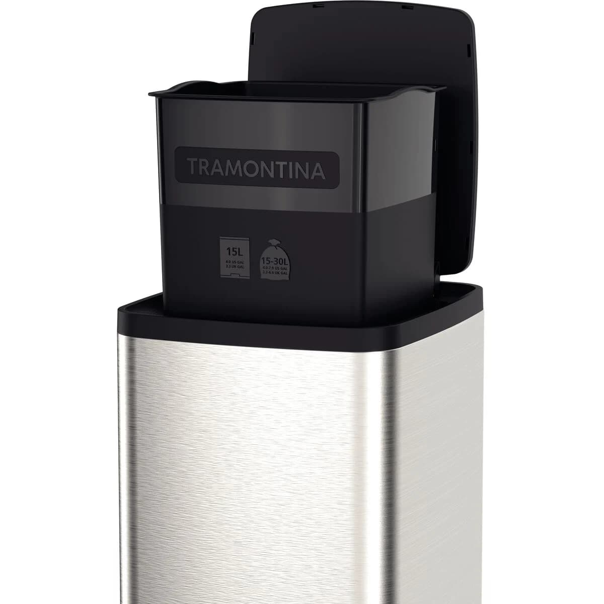 Basurero en Acero Inox con Pedal Tramontina Octos 15 Litros — imagen 2 de 5