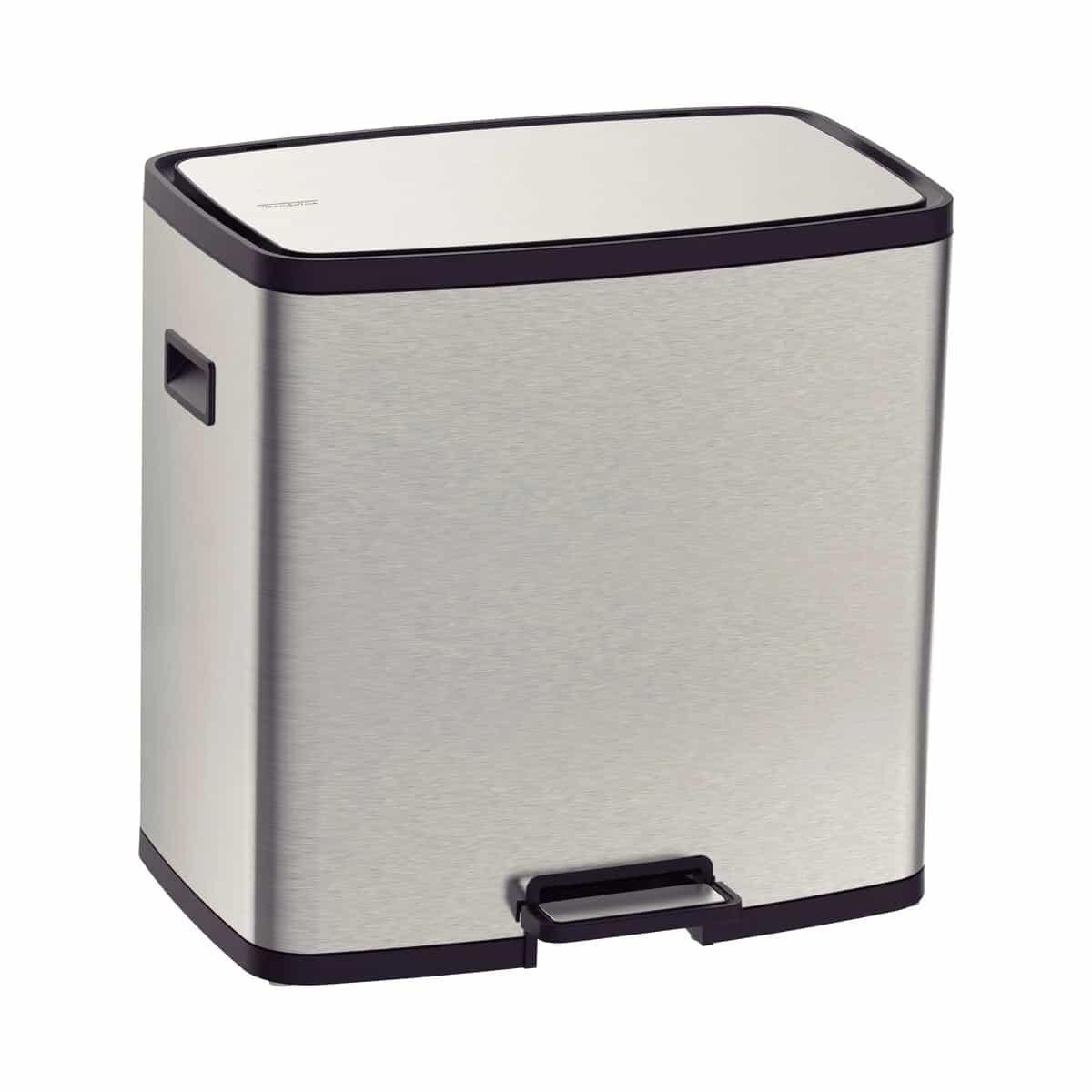 Basurero en Acero Inox Pedal Tramontina Octos 15+15 litros