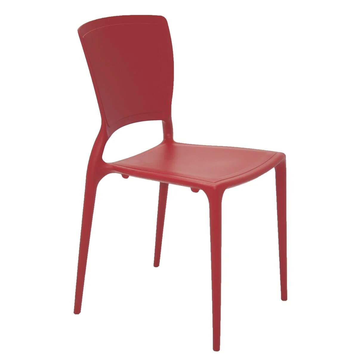 Silla Tramontina Sofia Polipropileno Respaldo Cerrado Rojo — imagen 1 de 4