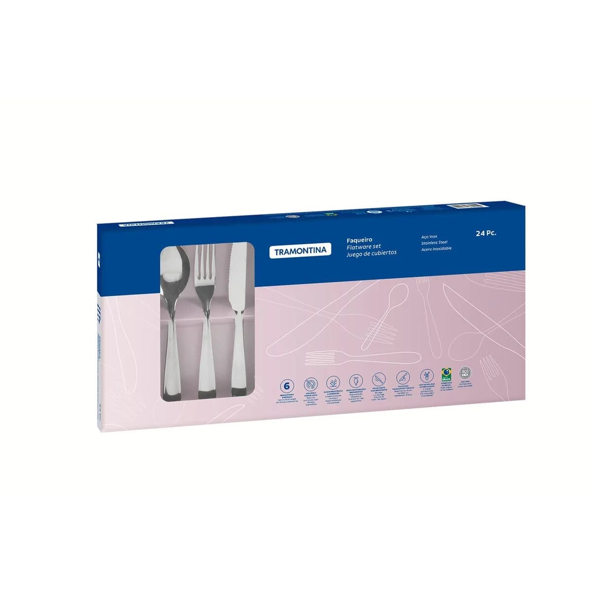 Juego de Cubiertos Tramontina 24 Piezas Laguna Acero Inox — imagen 2 de 5