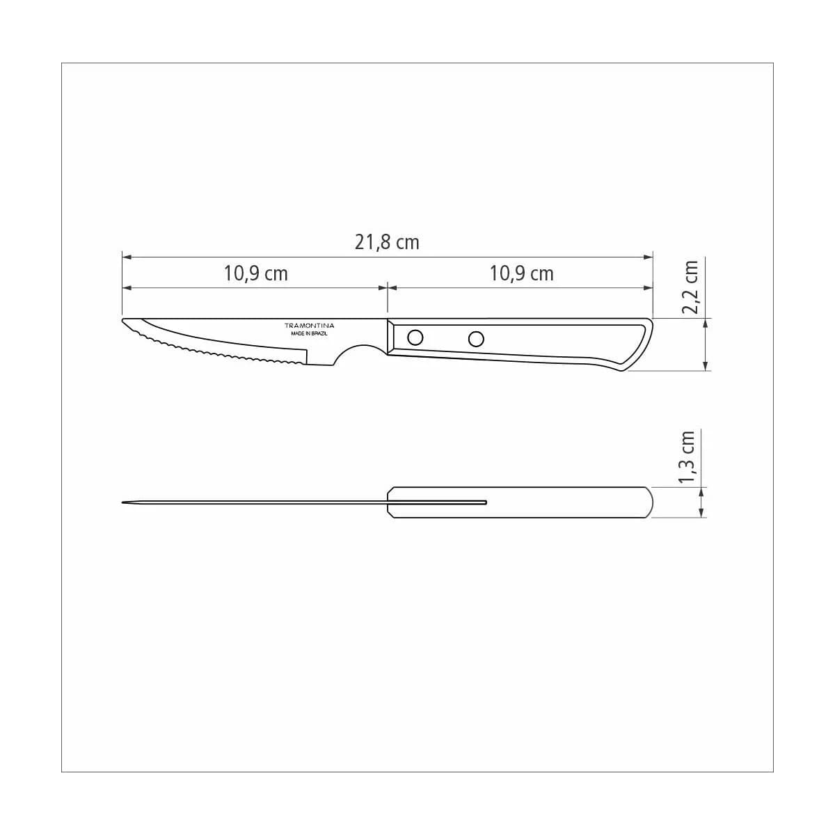 Cuchillo De Asado Tramontina Polywood Acero Inox X6 Unid — imagen 4 de 4