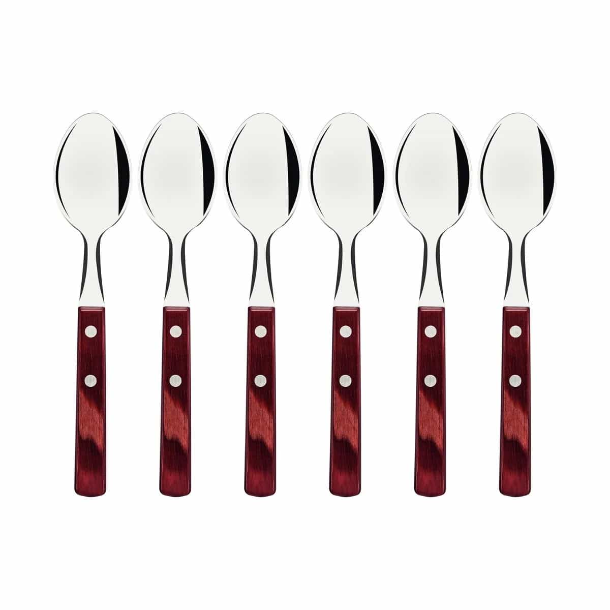 Cuchara De Te Tramontina Polywood Acero Inoxidable X6 Unid