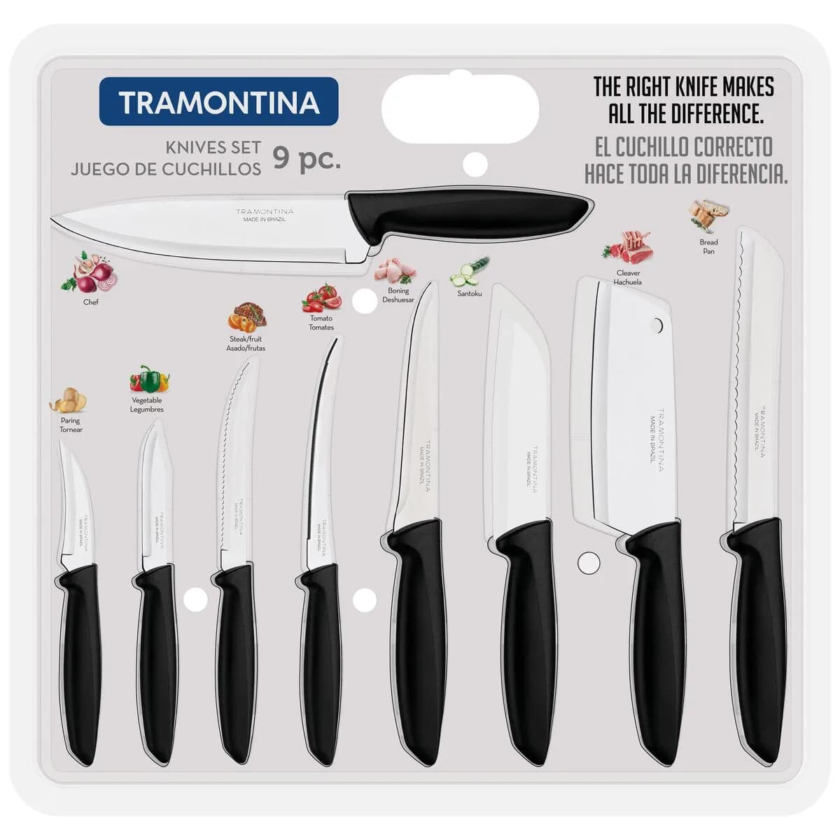 Juego De Cuchillas Tramontina Plenus Acero Inoxidable 9 Pz — imagen 2 de 3