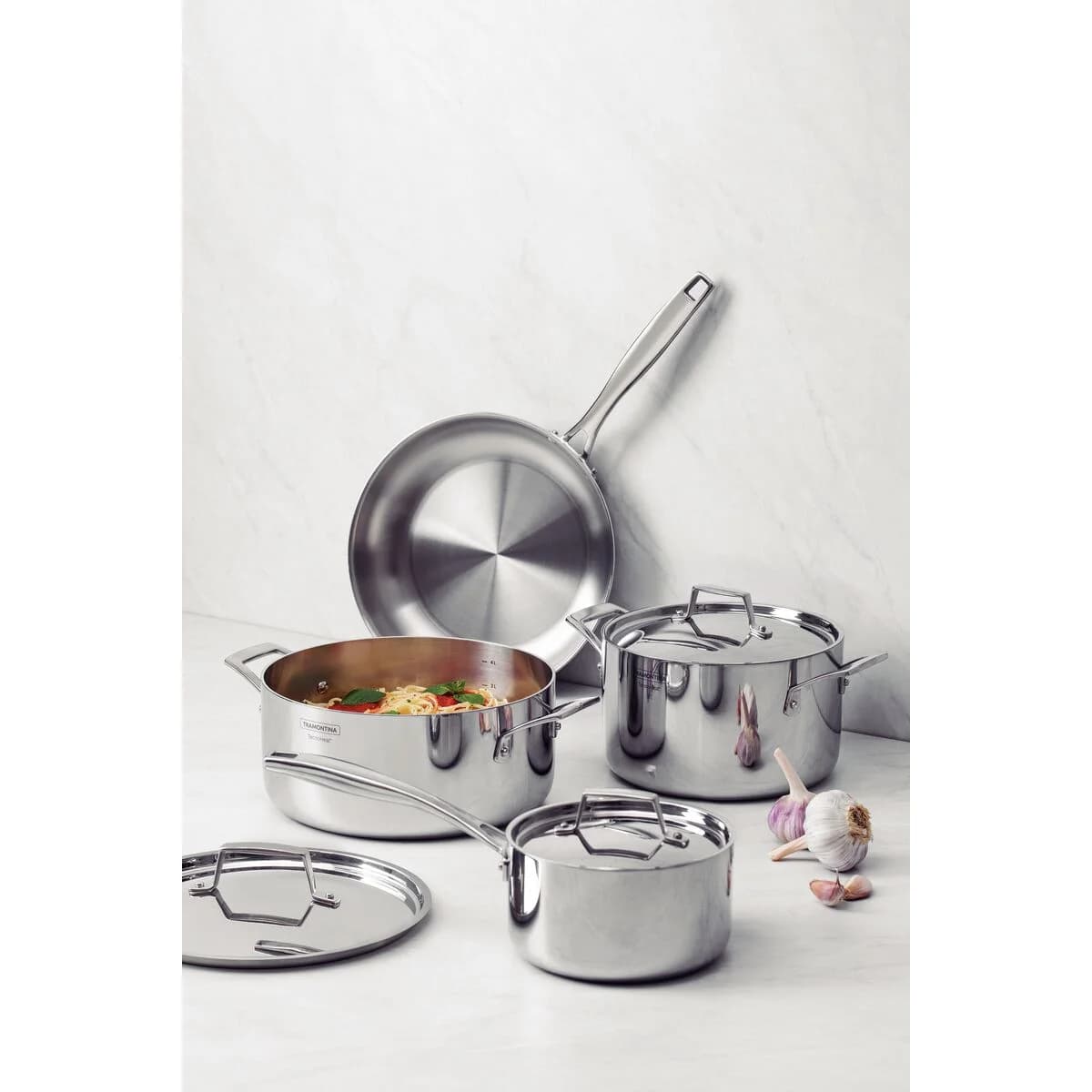 Bateria de Cocina Tramontina Ollas Induccion Grano 4 Piezas Acero Inoxidable — imagen 6 de 10