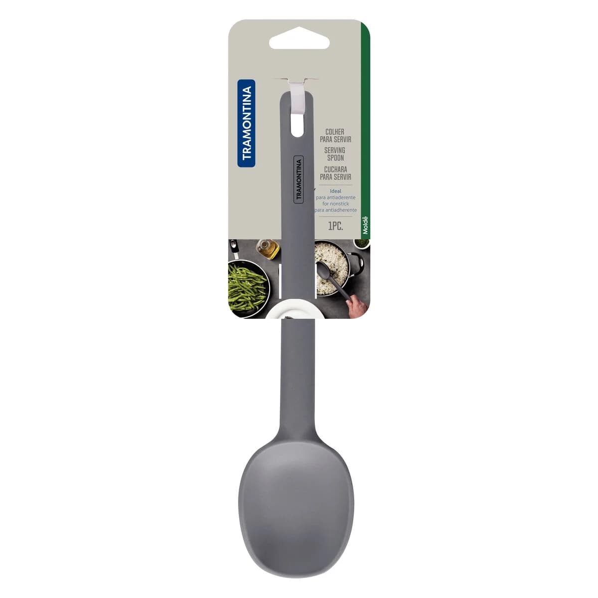 Cuchara para servir de silicona Tramontina Moldê 28.1 cm gris — imagen 2 de 6