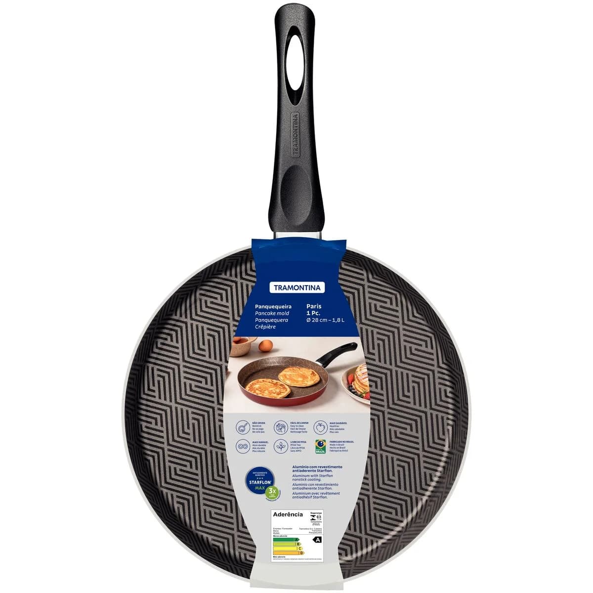 Panquequera Tramontina Paris Teflon Antiadherente 28 Cm — imagen 2 de 4