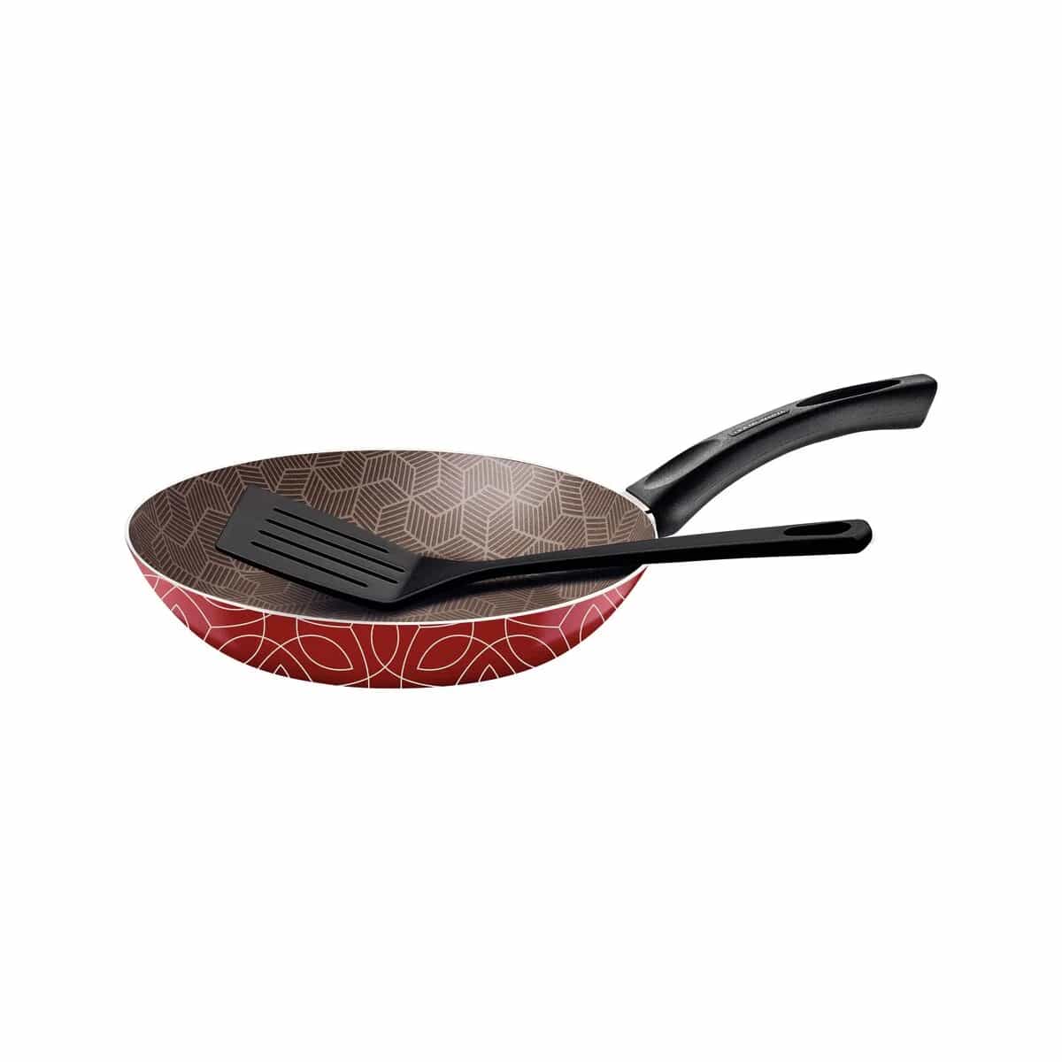 Sarten Tramontina Paris 24 Cm Antiadher Siliconado Rojo
