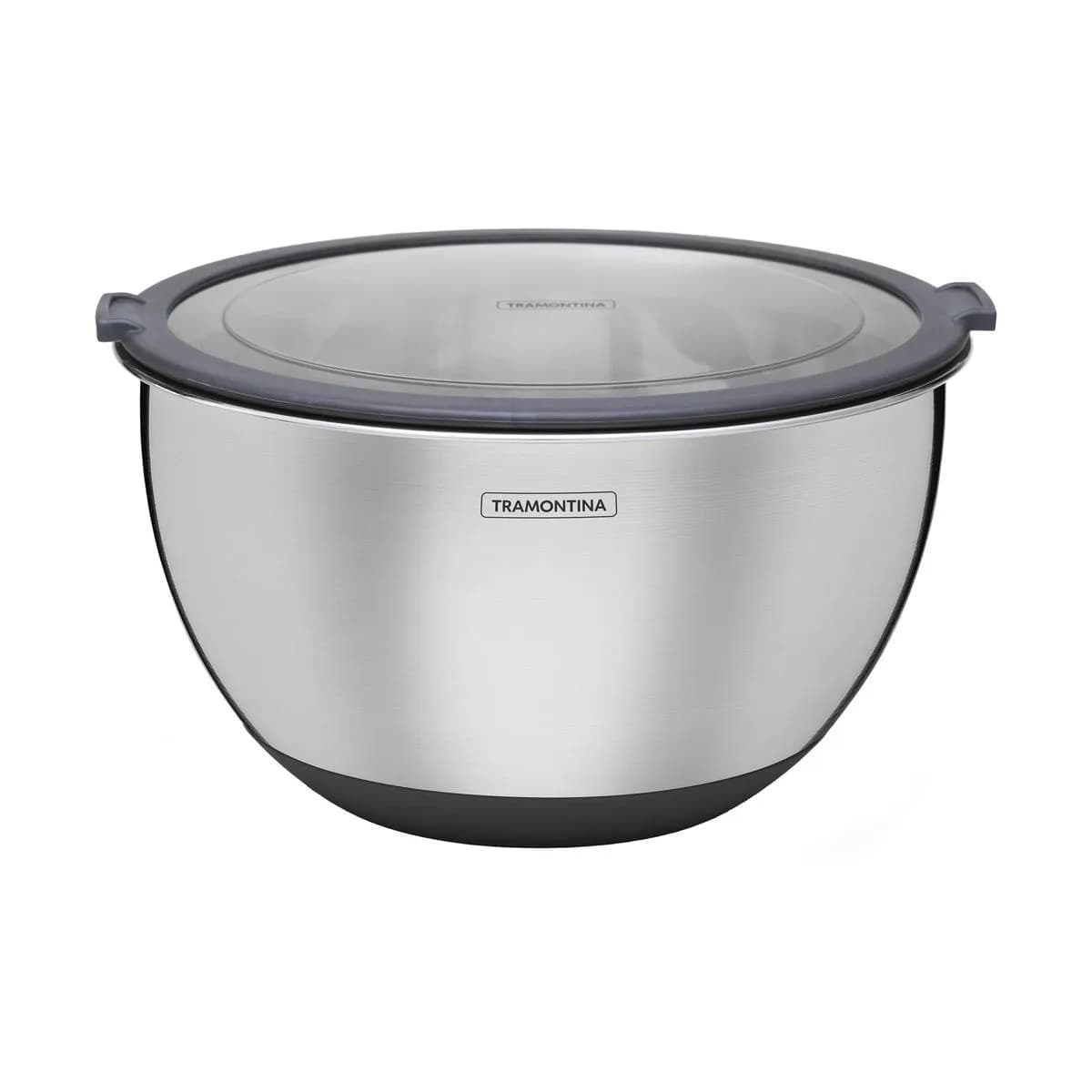 Bowl De Acero Inoxidable Con Tapa Tramontina 3000 Ml — imagen 1 de 5