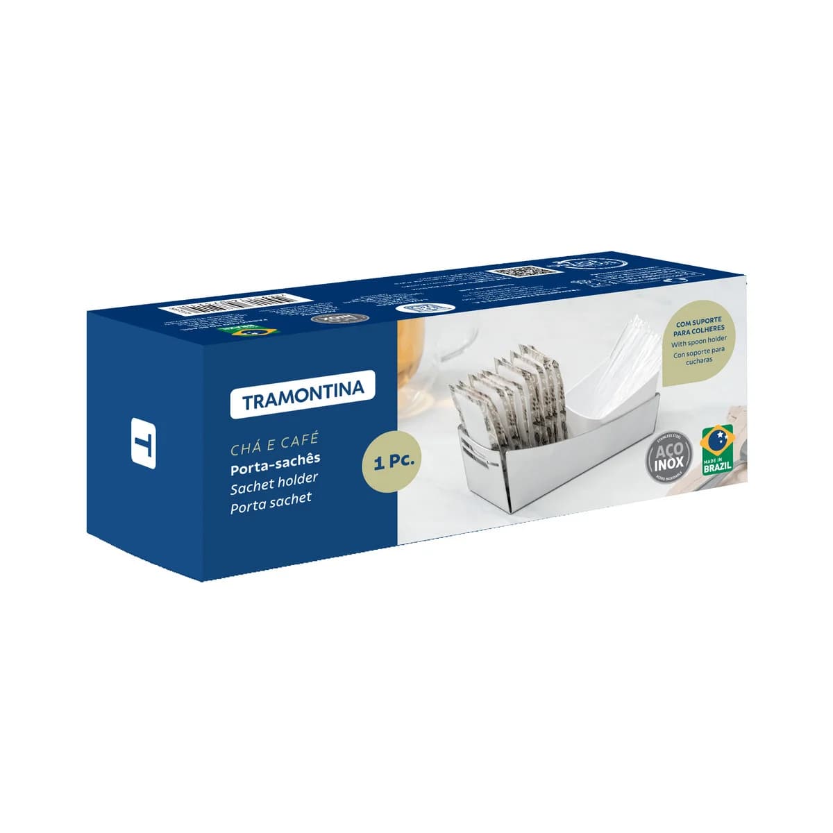 Dispensador De Azucar Porta Sachet Tramontina Acero Inox — imagen 3 de 6