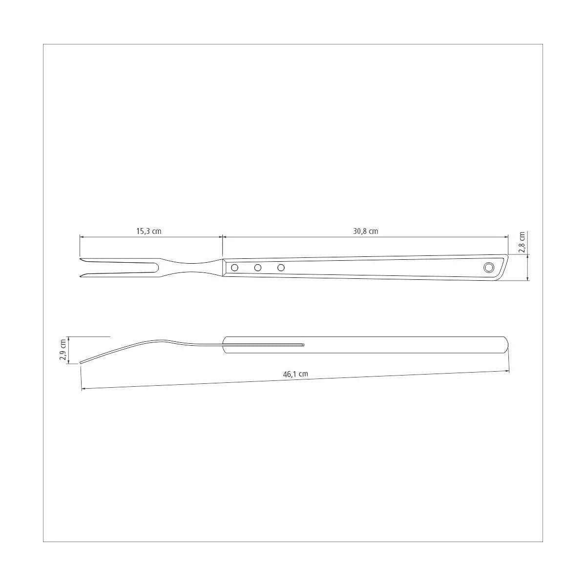 Tenedor Para Asado Tramontina Churrasco Acero Inox 46 Cm — imagen 3 de 4