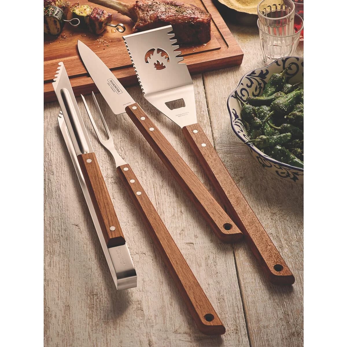 Tenedor Para Asado Tramontina Churrasco Acero Inox 46 Cm — imagen 4 de 4