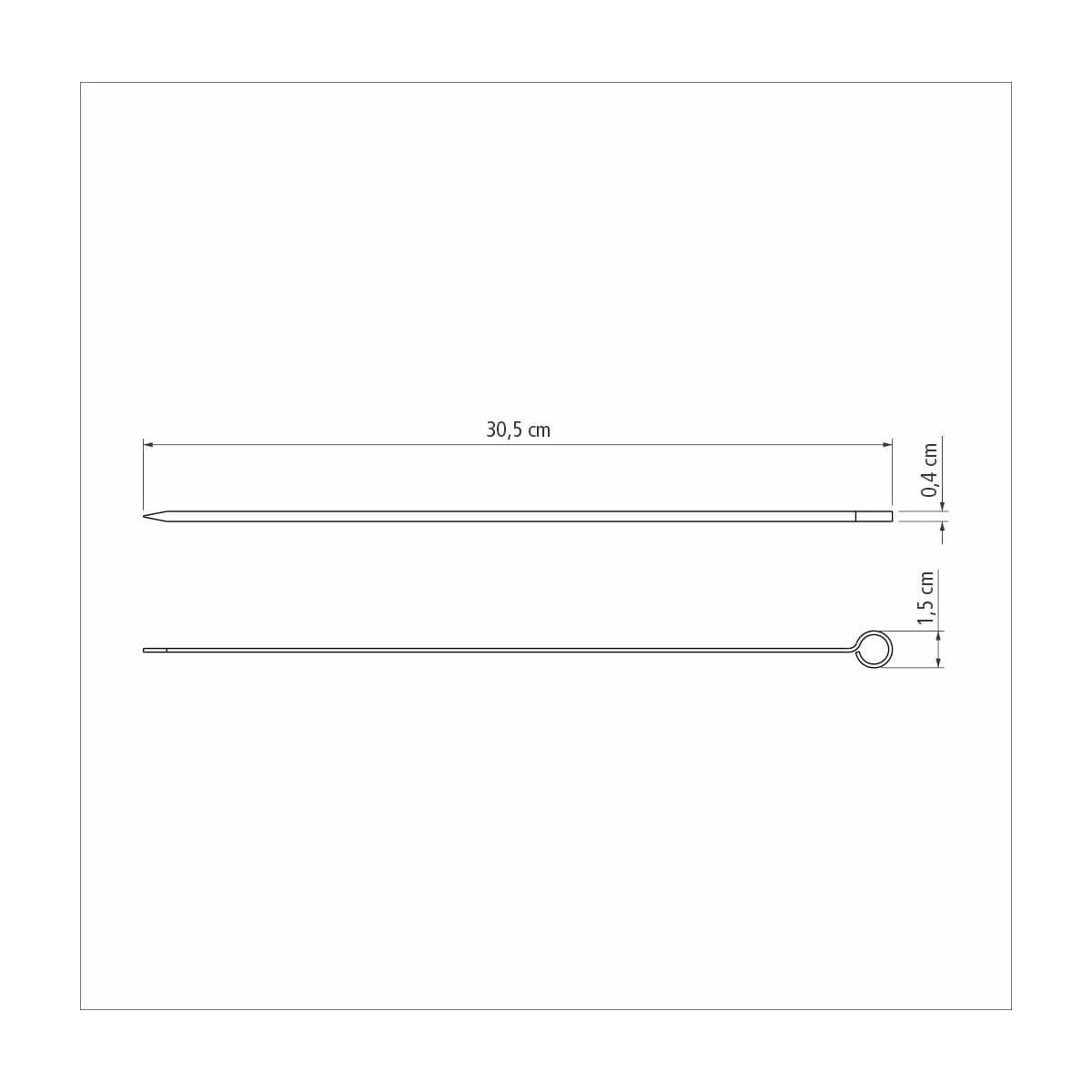 Pincho De Brochette Tramontina Acero Inox X6 Unid 30 Cm — imagen 3 de 6