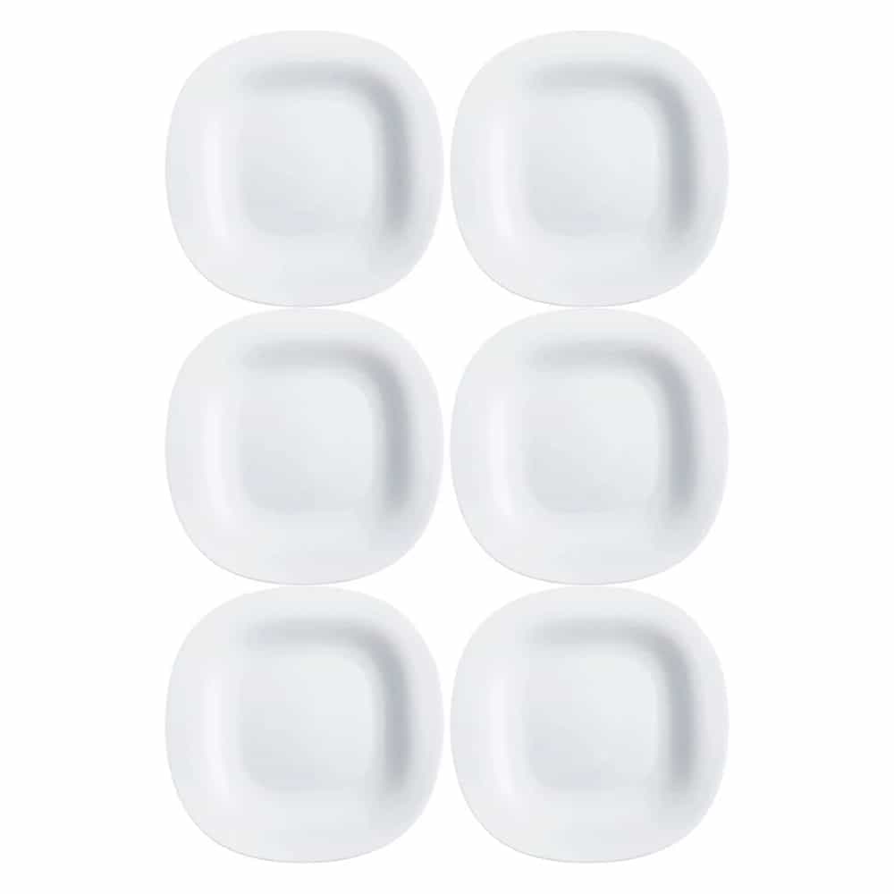 Plato De Postre Vidrio Blanco Luminarc Carine 19 Cm X6 Unid