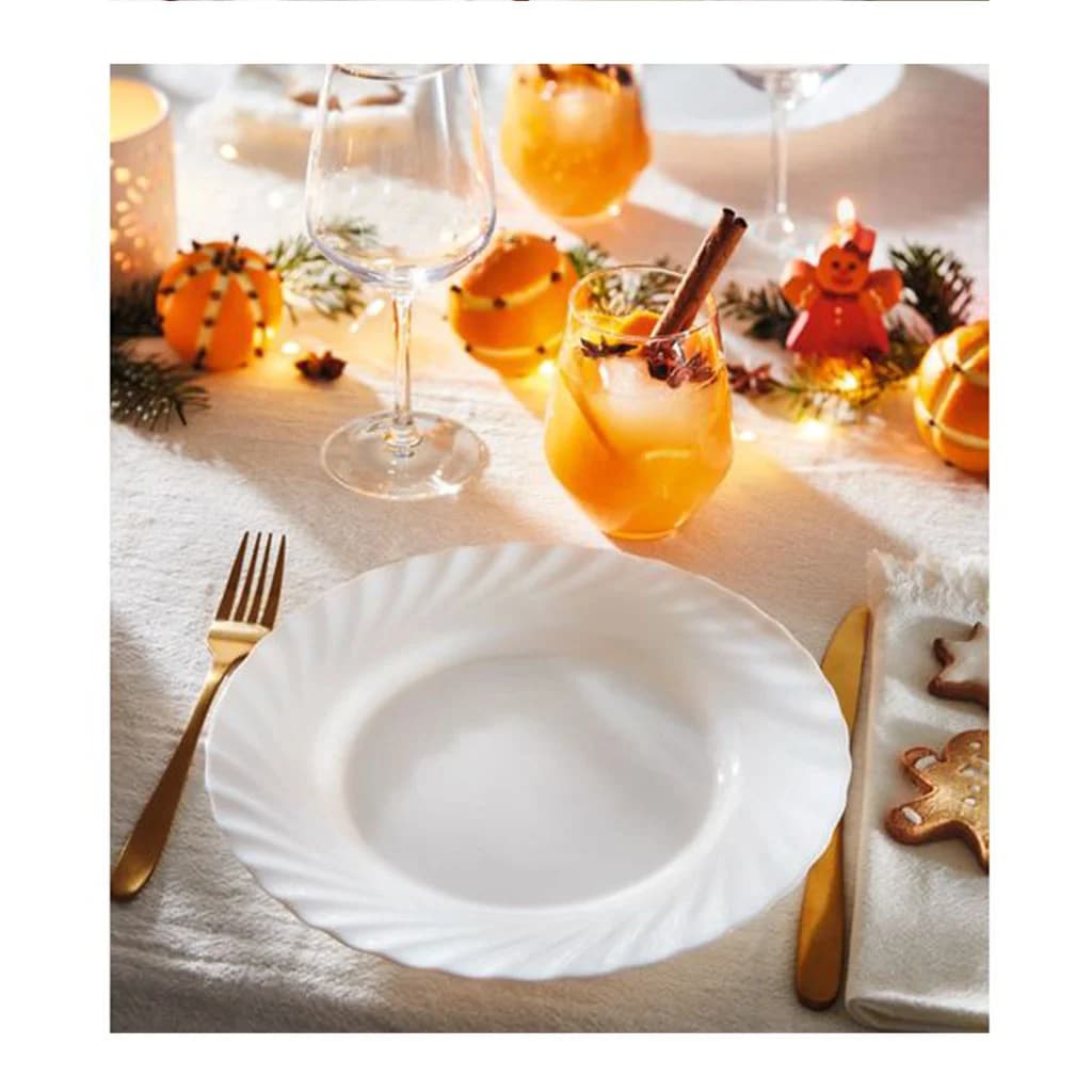 Plato Llano Vidrio Blanco Luminarc Trianon 24 Cm X6 Unid — imagen 3 de 3