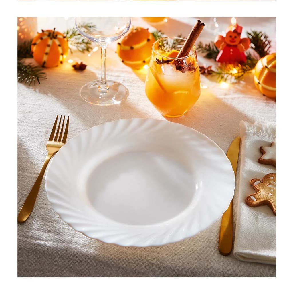 Plato Llano Vidrio Blanco Luminarc Trianon 27 Cm X6 Unid — imagen 3 de 3