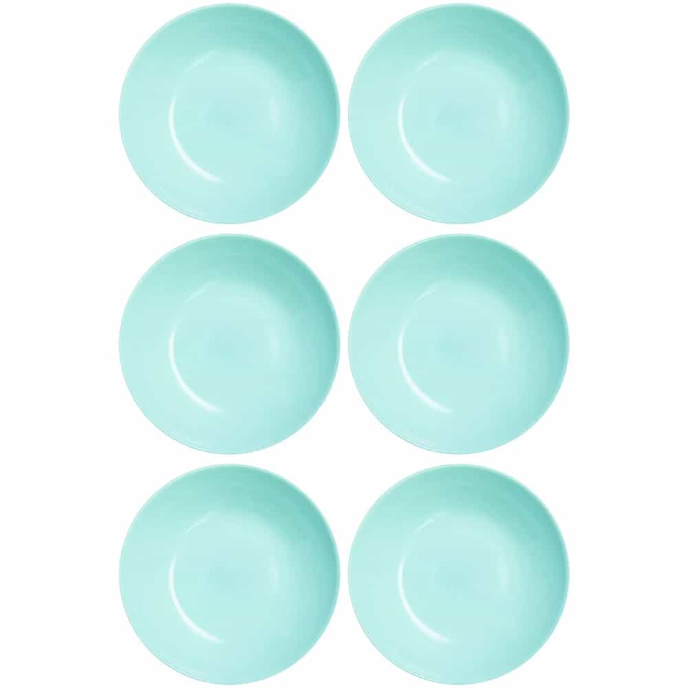 Plato Hondo Vidrio 20 Cm Luminarc Diwali X6 Unid Turquesa